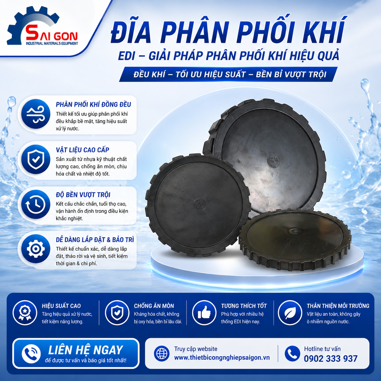 Đĩa phân phối khí EDI Mỹ