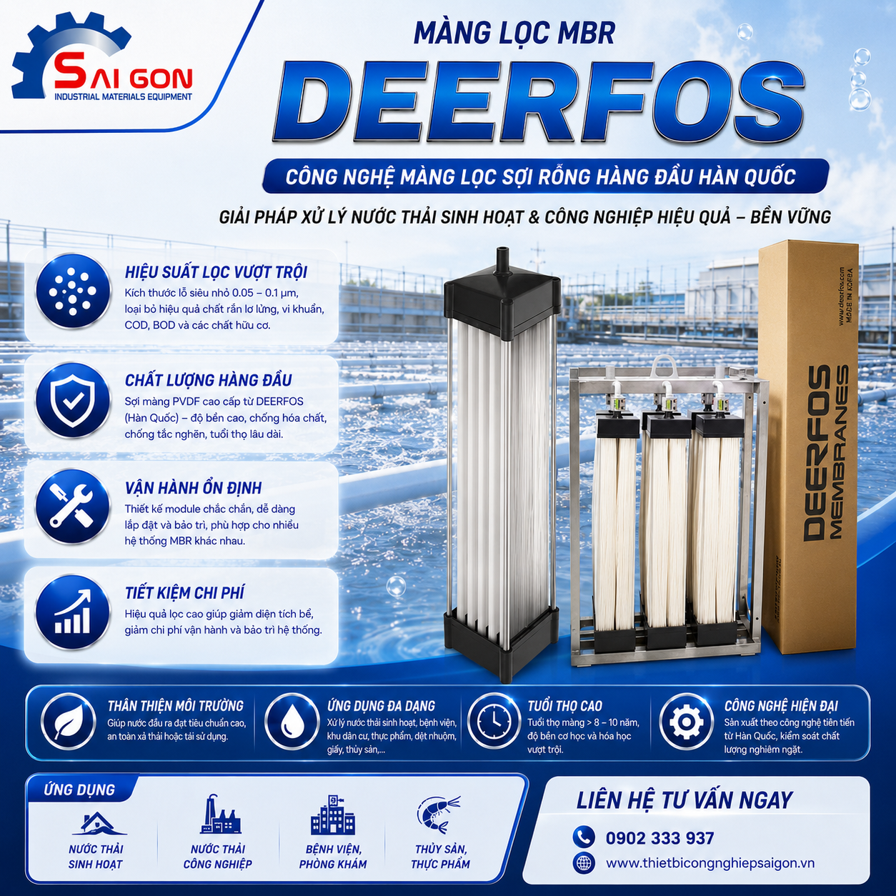 Màng lọc MBR Deerfos Hàn Quốc