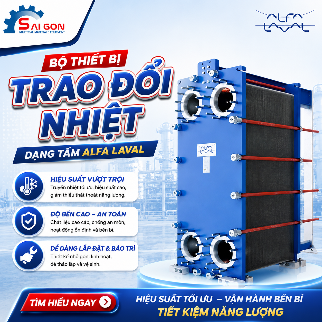 thiết bị trao đổi nhiệt dạng tấm alfa laval 011