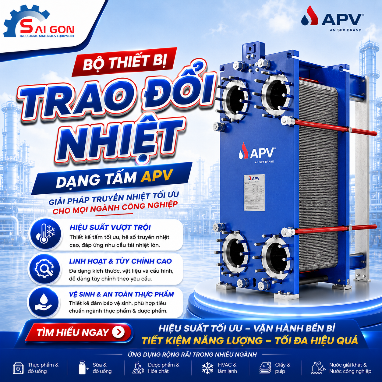 Thiết bị trao đổi nhiệt dạng tấm APV SPX chính hãng Mỹ