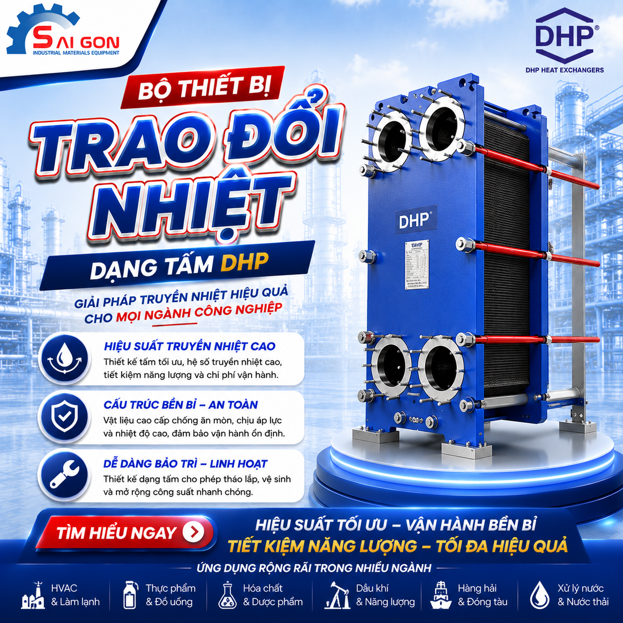 Thiết bị trao đổi nhiệt dạng tấm DHP Korea