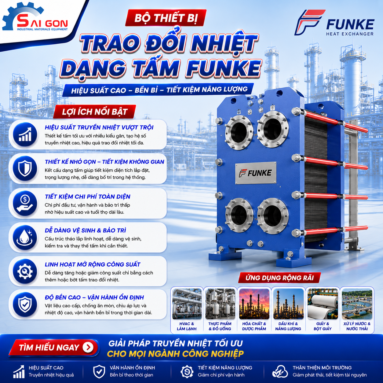 Thiết bị trao đổi nhiệt dạng tấm gioăng funke đức