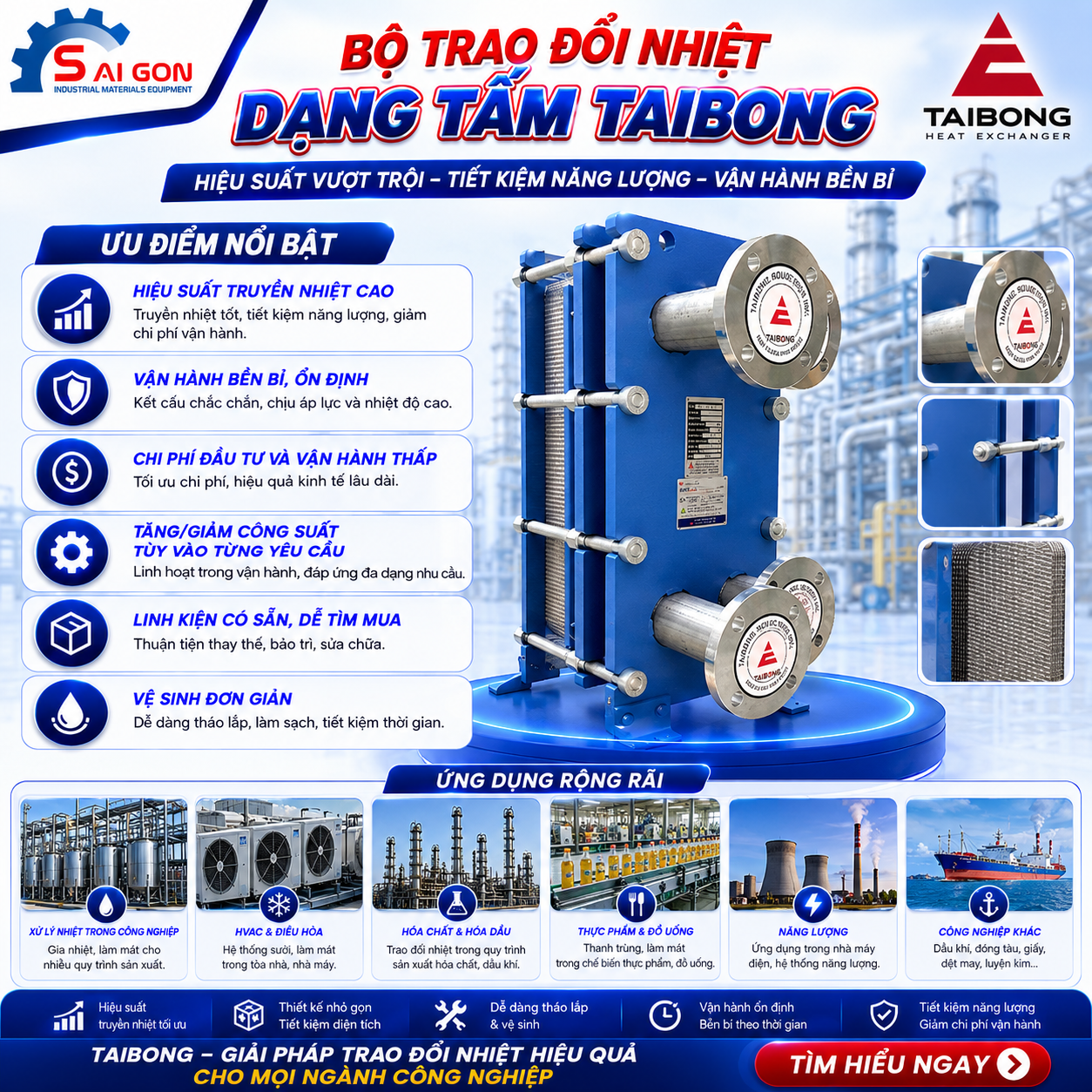 Thiết bị trao đổi nhiệt dạng tấm Taibong