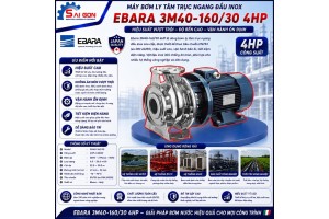 Máy bơm ly tâm đầu inox Ebara 3M40-160/3.0 4HP