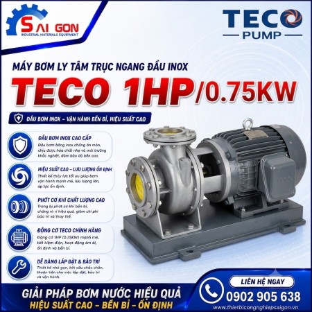 Máy bơm ly tâm đầu inox Teco 1HP