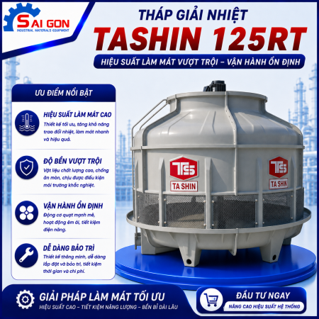 tháp giải nhiệt tashin 125RT thiết bị công nghiệp sài gòn