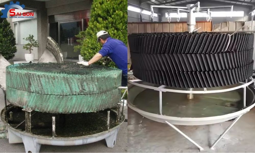 Tháp giải nhiệt mới và vệ sinh tháp giải nhiệt