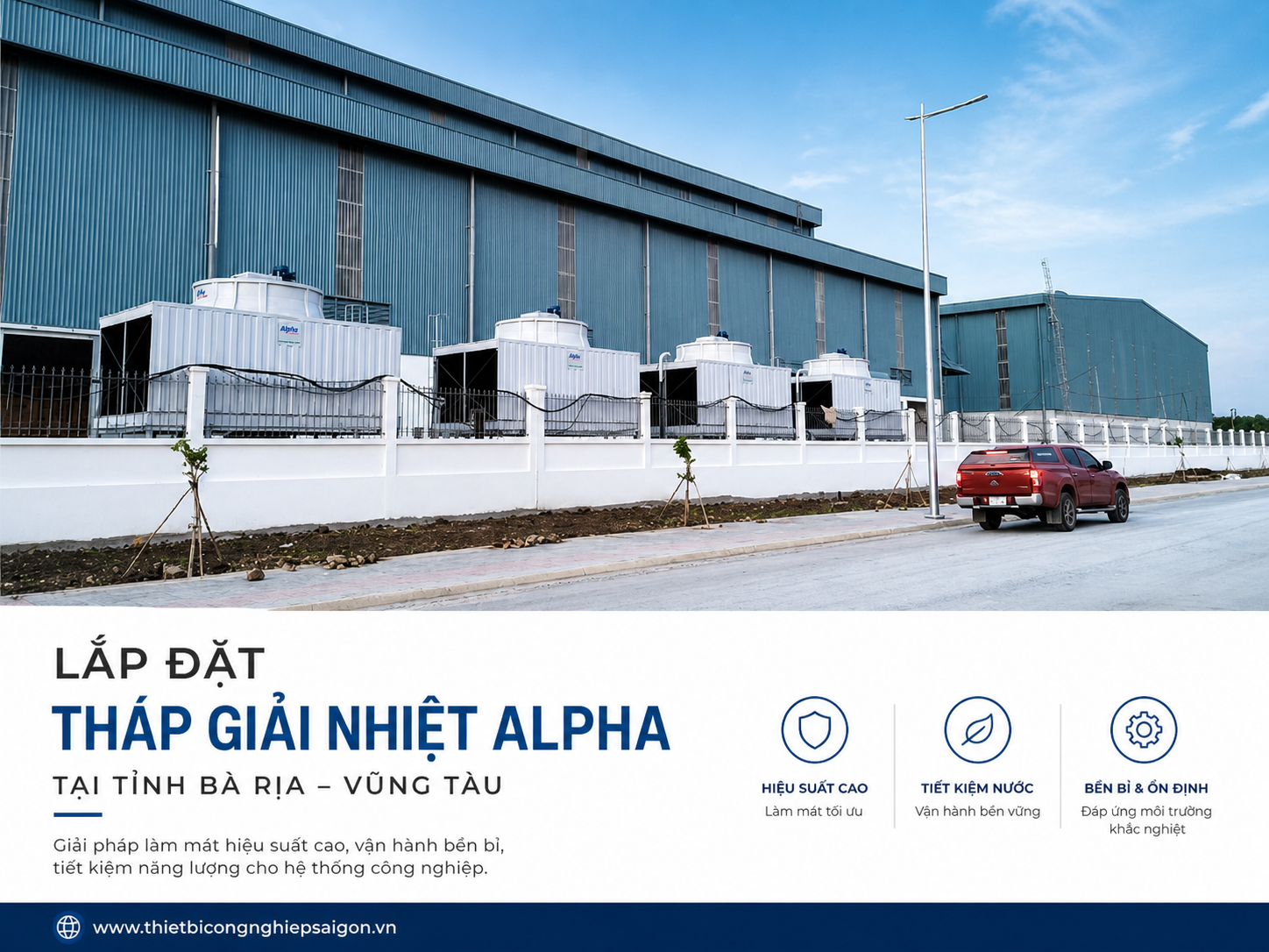 Lắp đặt tháp giải nhiệt Alpha tại Bà Rịa - Vũng Tàu