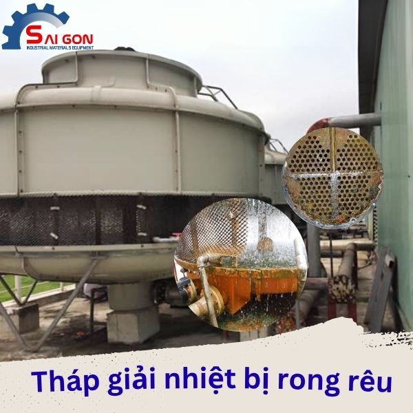 Nhận biết tháp giải nhiệt đang bị mắc rong rêu