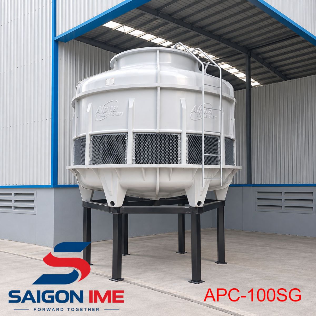tháp giải nhiệt tròn alpha 100rt model dùng cho thị trường khu vực thành phố hồ chí minh