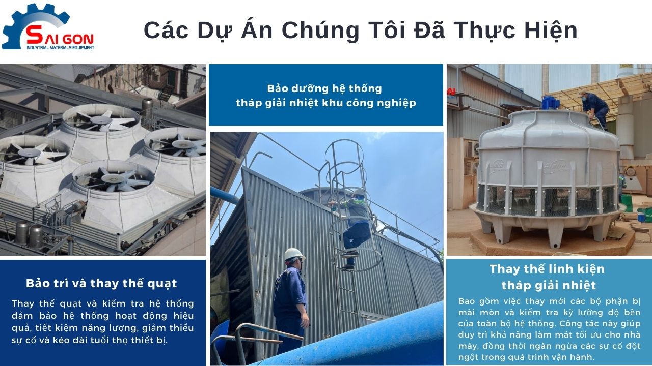 Các dự án bảo trì bảo dưỡng tháp giải nhiệt chúng tôi đã thực hiện