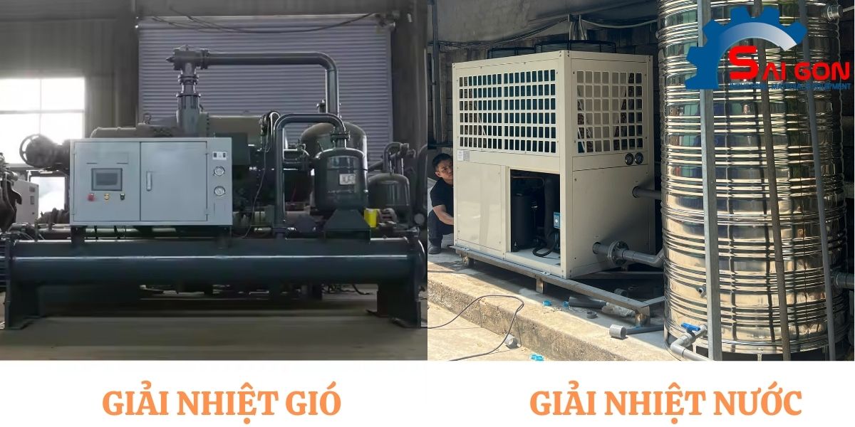 Chillẻ giải nhiệt nước và Chiller giải nhiệt gió