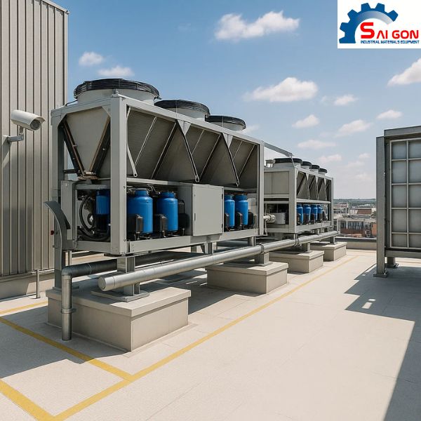 Chiller làm lạnh nước giải nhiệt bằng gió