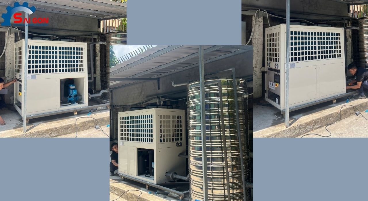 Lắp đặt Chiller làm lạnh nước 15HP cho nhà máy dệt