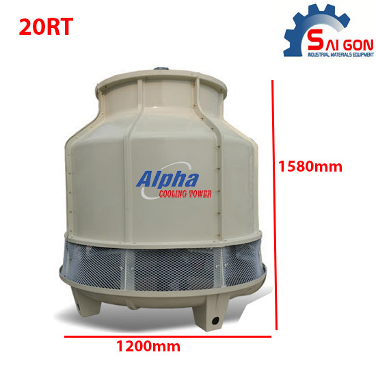 Kích thước tháp giải nhiệt Alpha 20RT - Thiết bị Công nghiệp Sài Gòn