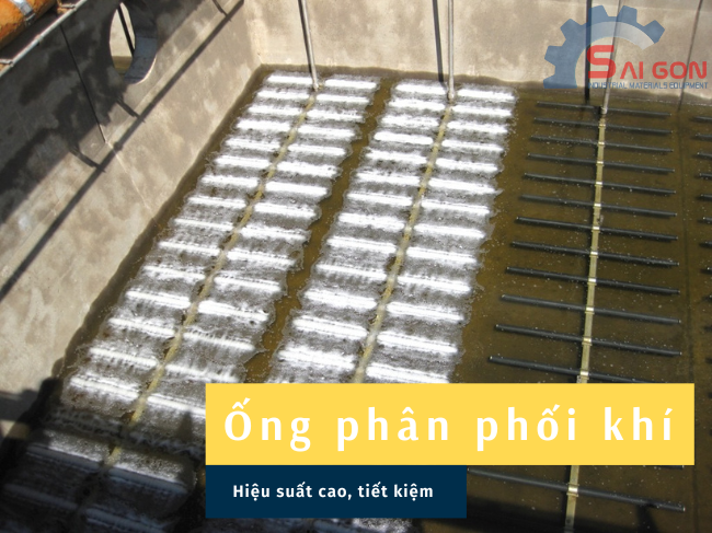 Ống phân phối khí có hình trụ dài giữ nhiệm vụ phân phối khí oxy vào bể nước.