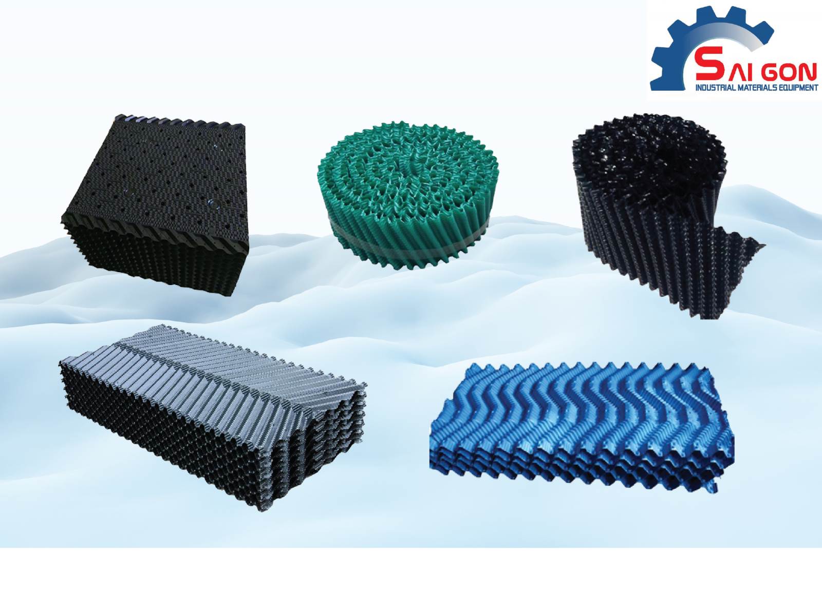 Tấm tản nhiệt PVC được lắp phổ biến trong nhiều dòng tháp giải nhiệt