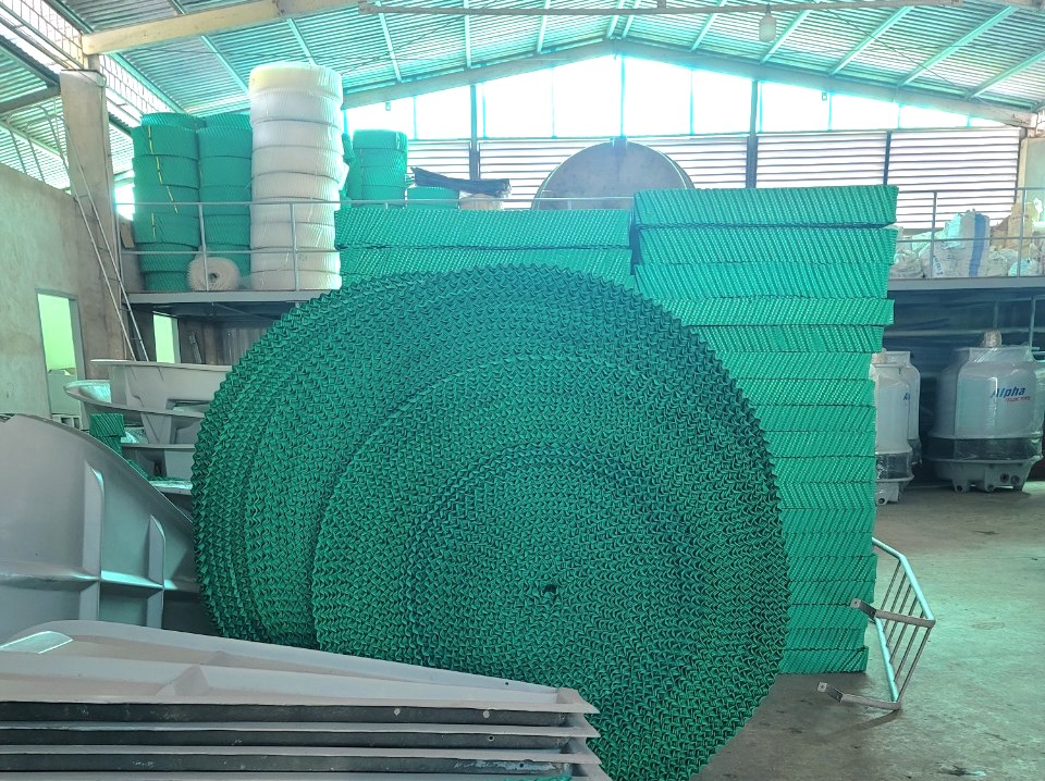 Ảnh thực tế tấm tản nhiệt dùng cho tháp giải nhiệt tròn