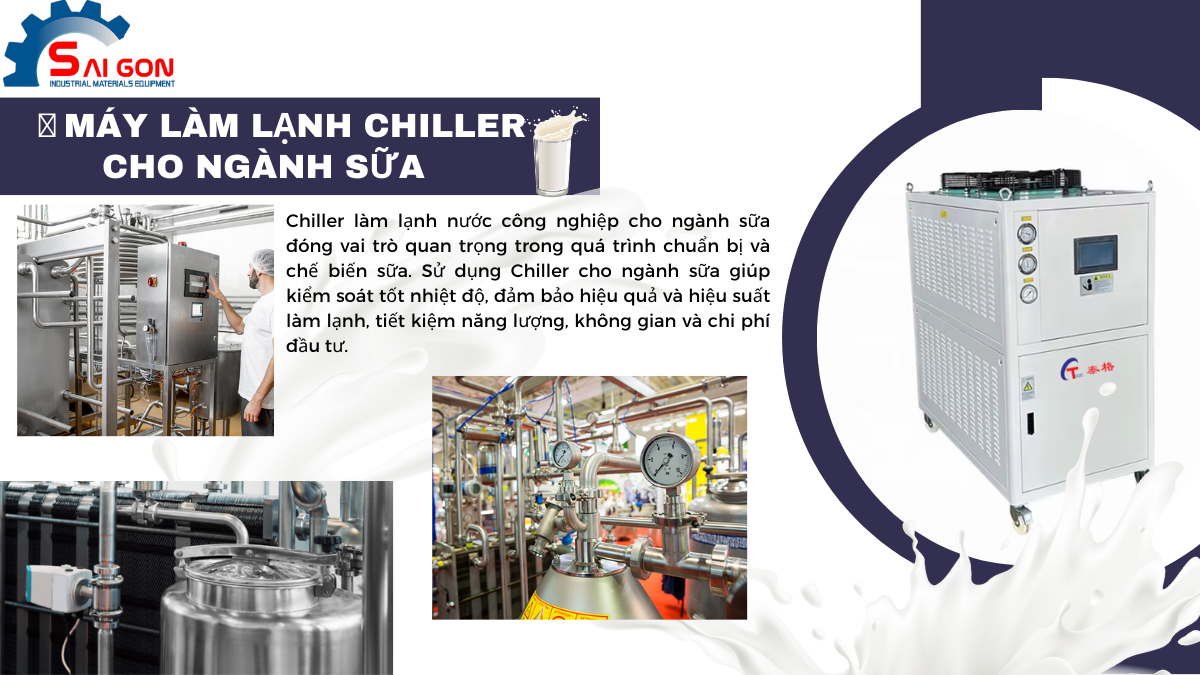 Chiller làm lạnh nước công nghiệp cho ngành sữa
