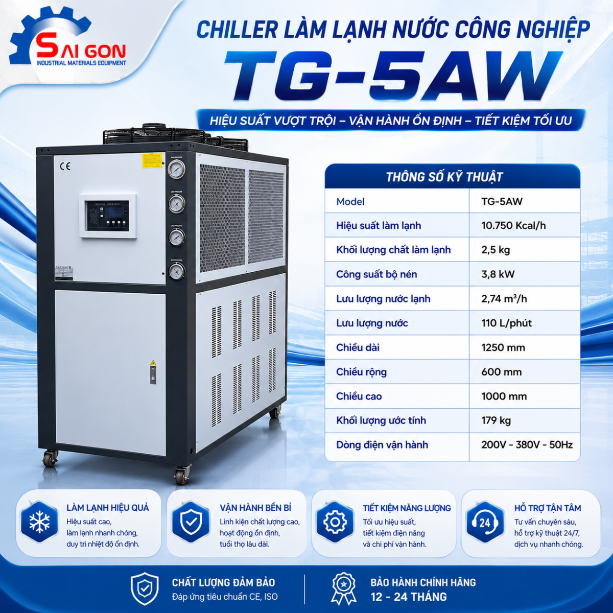 th&ocirc;ng số chiller tg5aw