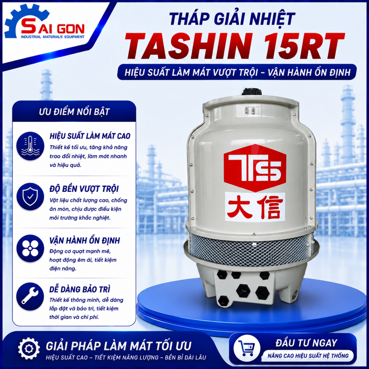 th&aacute;p giải nhiệt tashin 15rt