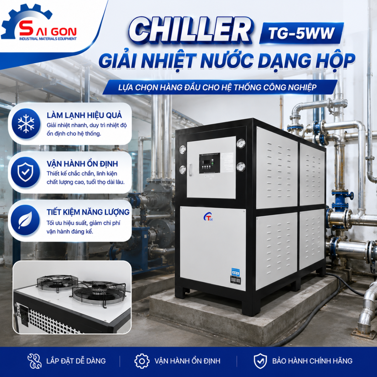 Hình thực tế chiller giải nhiệt TG 5WW